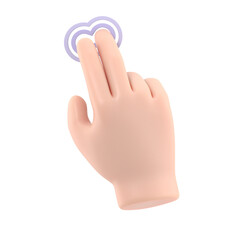 Obraz premium Transparent Backgrounds Mock-up.Touchscreen gesture line icons.3D illustration two hands Touch Button Cartoon character hand.Supports PNG files with transparent backgrounds. 