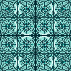 Talavera pattern. Indian patchwork. Turkish ornament. Moroccan tile mosaic.