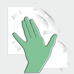 Layout grüne Hand