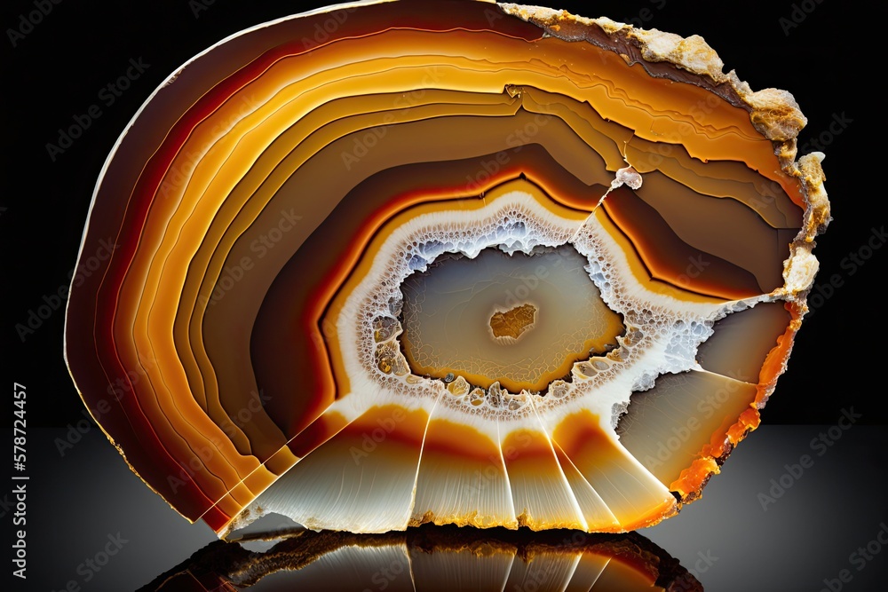 Aufkleber image of a slice of natural agate, which is somewhat see through. minerals with naturally occurring 
