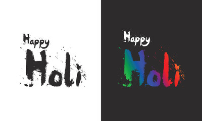 Happy Holi gurung typhograpy white Background Template Vector Illustration