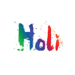 Happy Holi gurung typhograpy white Background Template Vector Illustration