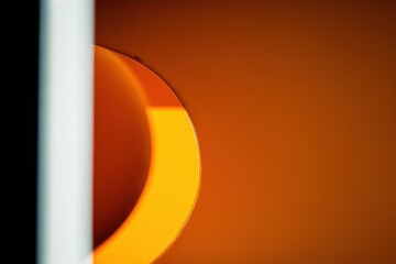 Abstract orange background with lines and circles, generative ai