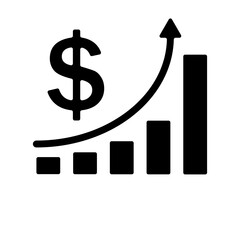 increasing revenue icon vector, increase benefit icon