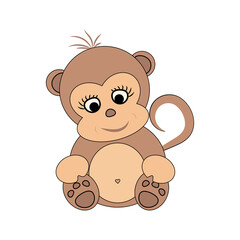 little monkey boy cute toddler cartoon picture vector image