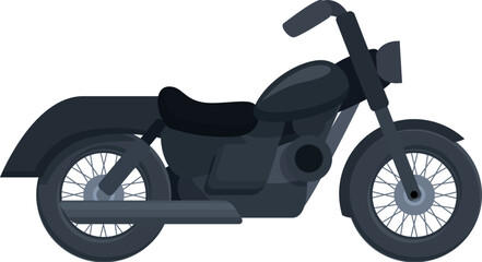 Obraz premium Black chopper icon cartoon vector. Bike rider. Adventure motor