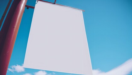 REALISTIC FLAG BANNER MOCKUP FOR ADVERTISING