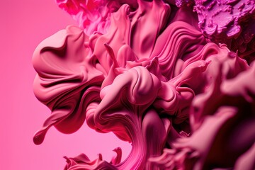 Abstract pink background with liquids elements, generative ai
