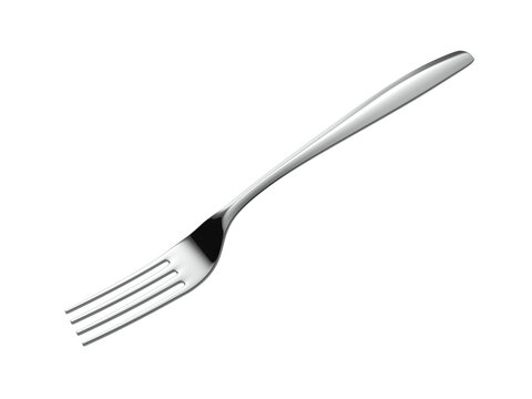 Silver fork. Isolated. 3d illustration. Single object.
