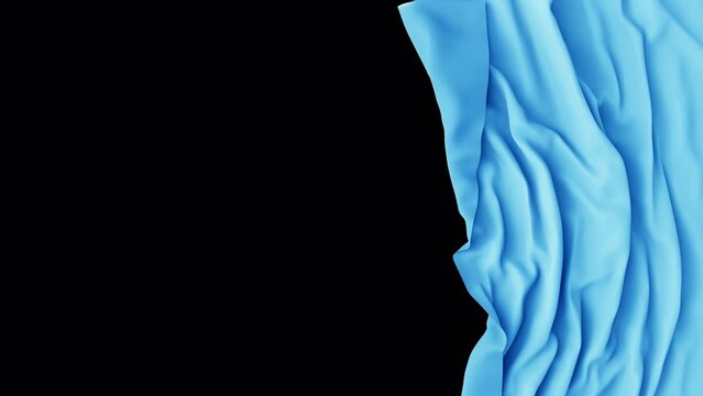 Blue cloth reveal with alpha channel