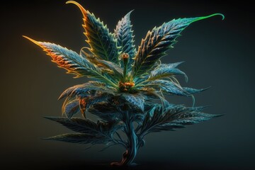 wallpaper of a flowering cannabis bud, a medical marijuana plant. Generative AI