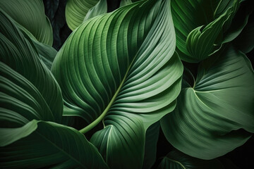 Green leaves Natural fresh background Generative AI