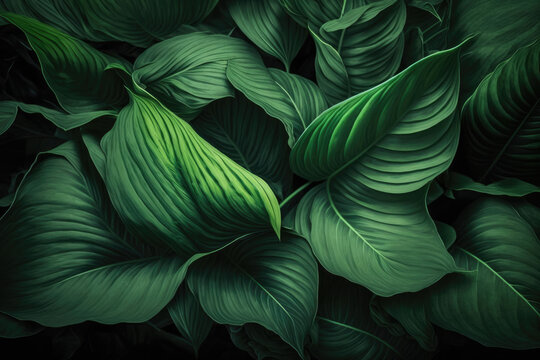 Green leaves Natural fresh background Generative AI © premyuda