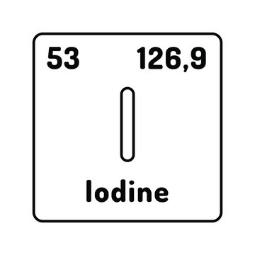 iodine chemical element line icon vector illustration