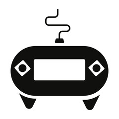 Joystick videogame controller. Gamer controlling device vector icon.
