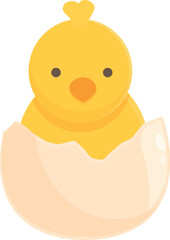 Egg baby icon cartoon vector. Chicken hatching. Funny shell