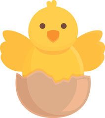 Chicken hatching icon cartoon vector. Egg baby. Little farm
