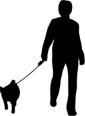 person walking with dog
