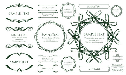 エレガントなフレーム。デザインテンプレート。ゴージャスな額のセット。