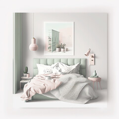 modern bedroom pastel