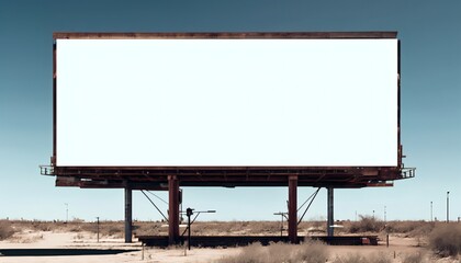 OUTDOOR BILLBOARD MOCKUP WITH WHITE SCREEN
