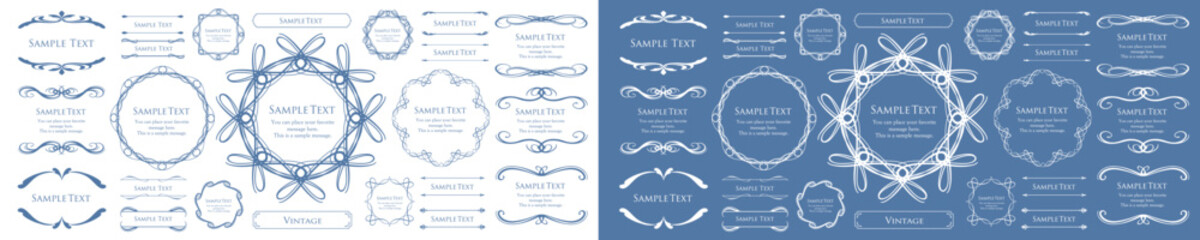 エレガントなフレーム。デザインテンプレート。ゴージャスな額のセット。