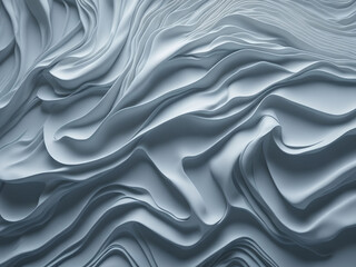 Obraz premium 3D Futuristic Elegant Abstract Fluid White Wave Monochrome Pattern Background Generative AI