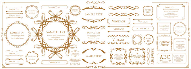 エレガントなフレーム。デザインテンプレート。ゴージャスな額のセット。