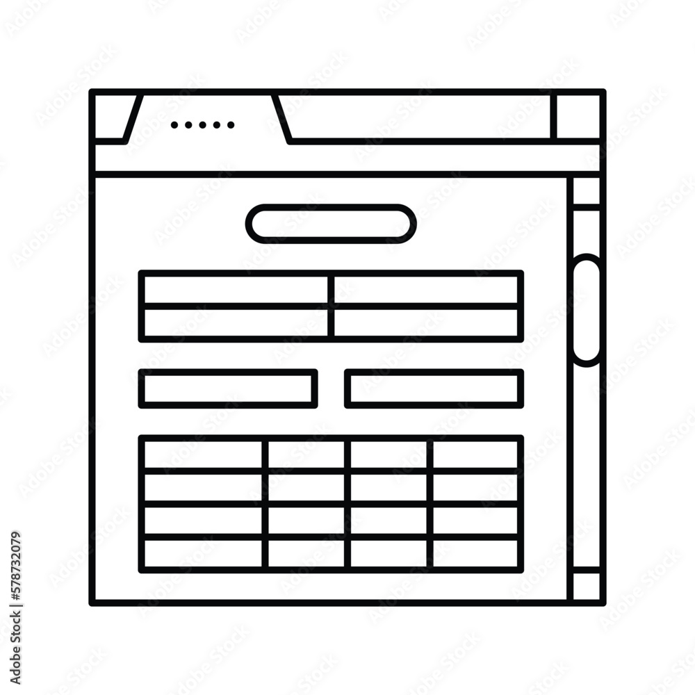Poster web form document paper line icon vector illustration