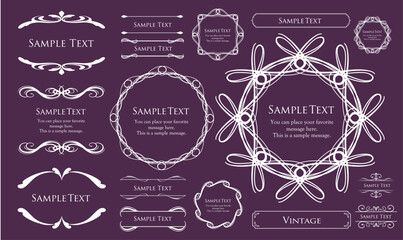 エレガントなフレーム。デザインテンプレート。ゴージャスな額のセット。