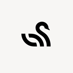 Swan Minimalist Line Logo Design