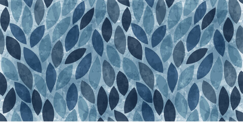 Obraz premium Green leaves seamless vector pattern. Watercolor tea leaf background, textured jungle print.