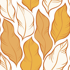Leaves pattern. Tropic Palm Leaves Seamless Vector Background, Graphic Jungle Print