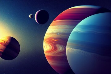 Obraz na płótnie Canvas saturn planet in space. Generative AI