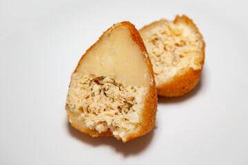 Traditional Coxinha of chicken.Typic Brazilian snack