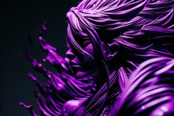 Abstract purple background with elements, generative ai