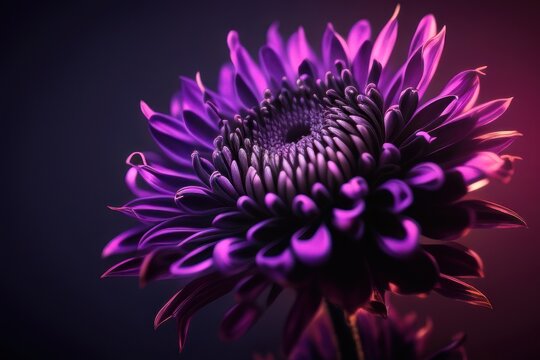 Purple flower abstract background, generative ai