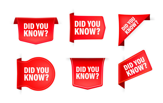Red ribbon with text did you know. Banner ribbon label did you know