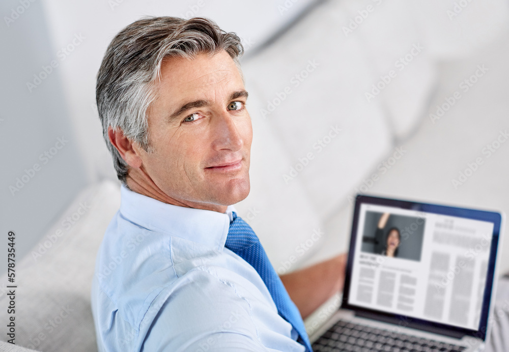 Poster i am not afraid of hard work. portrait of a confident mature businessman and sitting on a sofa while