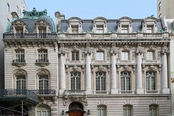 New York City, French Renaissance style mansions in Upper East Side of Manhattan, built in 1890s. - 578735633