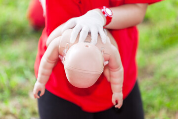 Using the Heimlich Maneuver on choking baby or child