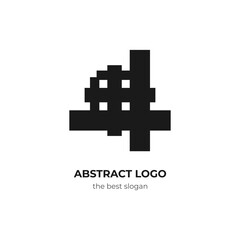 Build house or construction logo with rectangle block combination art simple and elegant. Creative real estate logo template. Editable graphic resources for many purposes.