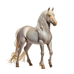 Obraz na płótnie Canvas White horse isolated on transparent background. Generative AI