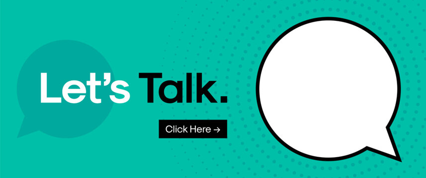 Let's Talk Speech Bubble Banner. Vector Design Template for Web Banner. Empty Speech Bubble Isolated on Modern Background Banner for Quotes, Marketing, Advertising. Stock Vector. 