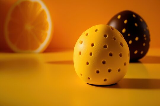 easter eggs on a black background, generative ai 
