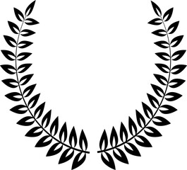 Award laurel wreath. Leaves victory frame. Floral branch border.