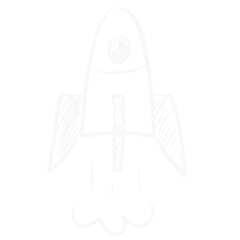 draw white rocket