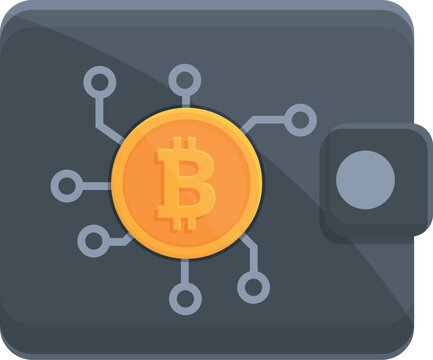 Bitcoin money wallet icon cartoon vector. Digital mobile. Payment app