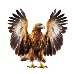 Obraz premium Eagle spread his wings isolated on transparent background. Generative AI