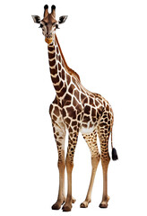 Giraffe isolated on white background. Generative AI - obrazy, fototapety, plakaty